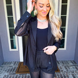 Lightweight Authority Sheer Pinstripe Blazer