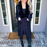 Rich Girl Aura Fur Duster - Black