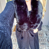 Rich Girl Aura Fur Duster - Black