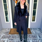Rich Girl Aura Fur Duster - Black