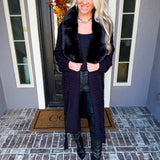 Rich Girl Aura Fur Duster - Black