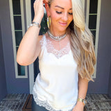 Forever Yours Lace Asymmetric Cami - White