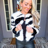 Wild Code Zebra Fur Coat