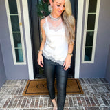 Forever Yours Lace Asymmetric Cami - White
