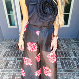Parisian Garden Sheer Overlay Pants