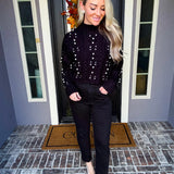 High Society Pearl Sweater - Black