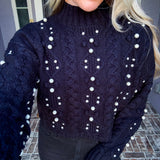 High Society Pearl Sweater - Black