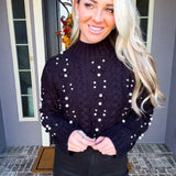 High Society Pearl Sweater - Black