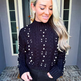 High Society Pearl Sweater - Black