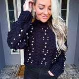 High Society Pearl Sweater - Black