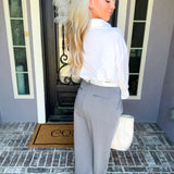 Office Hours Contrast Waistband Trousers
