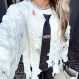 Fashion Mafia Distressed Sweater W/Tie