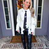 Fashion Mafia Distressed Sweater W/Tie