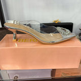Diamond De Fleur Kitten Heel - Silver