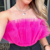 Sweet On You Tulle Top - Pink